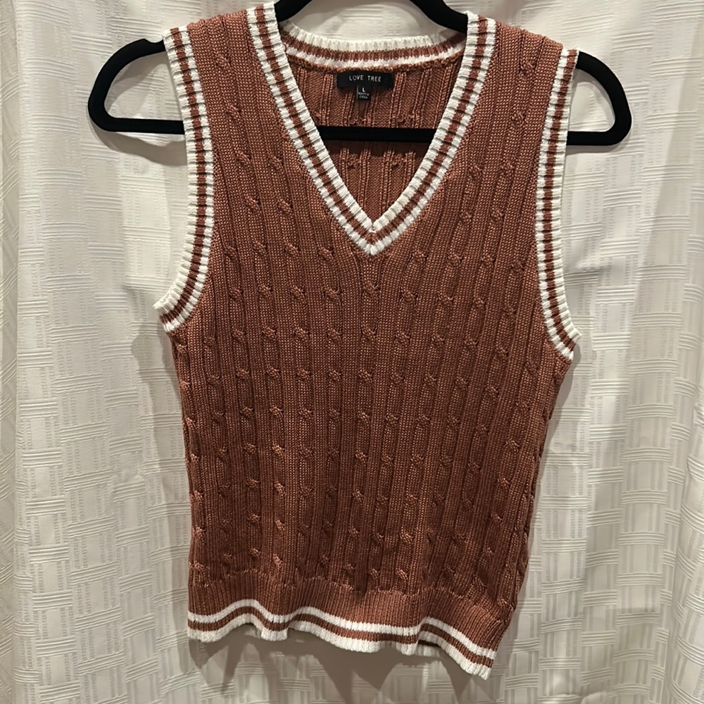 Pink & White Sweater Vest